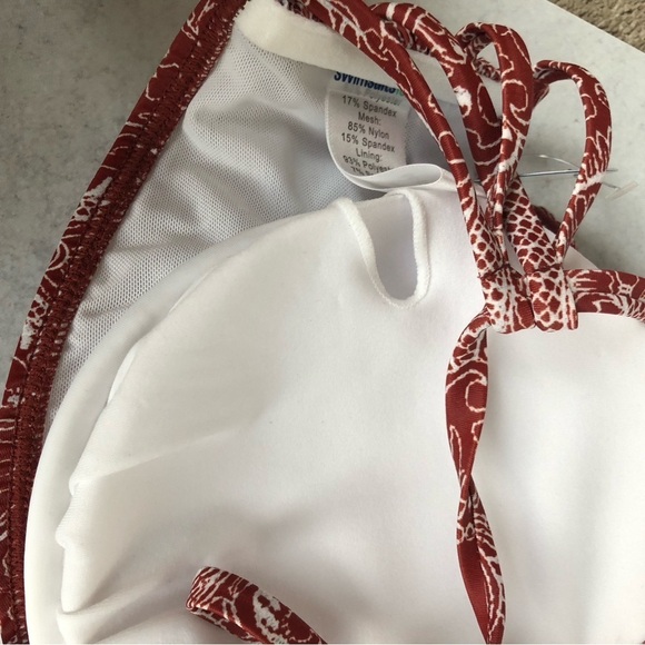 Swimsuits For All Bikini Women's Brick Red Patterned Crochet Size 18 - Picture 11 of 12